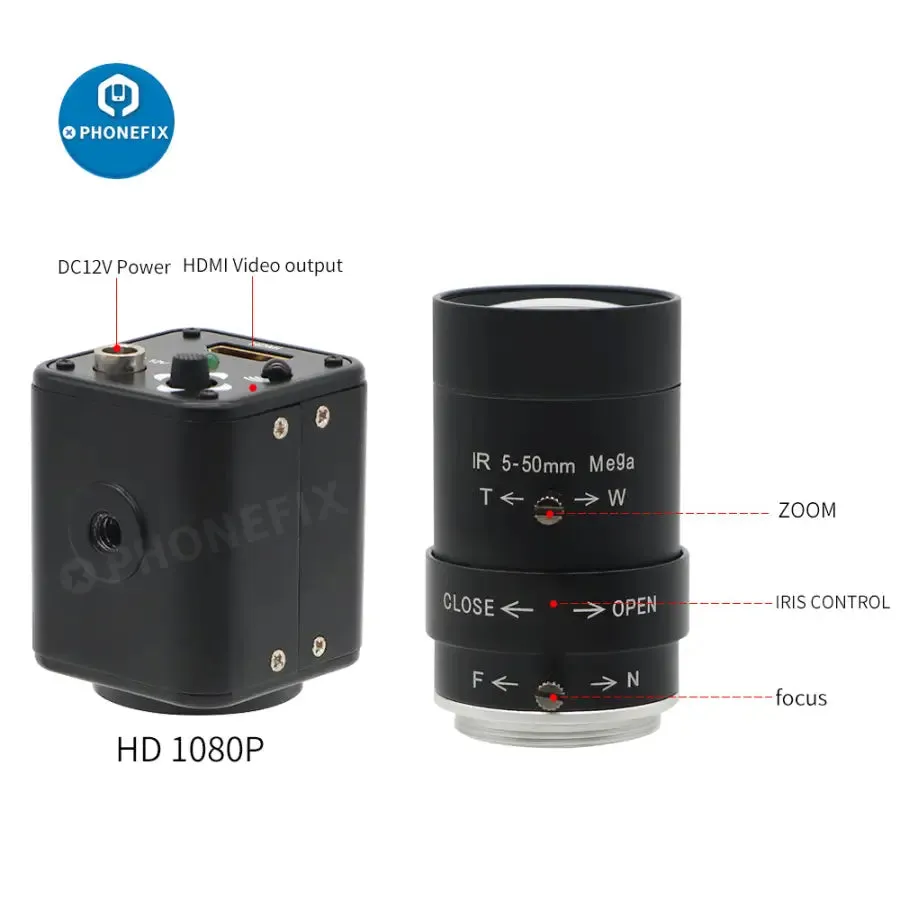 2.0MP CMOS Live Stream Camera 5.0-50mm IR F1.6 CCTV Lens