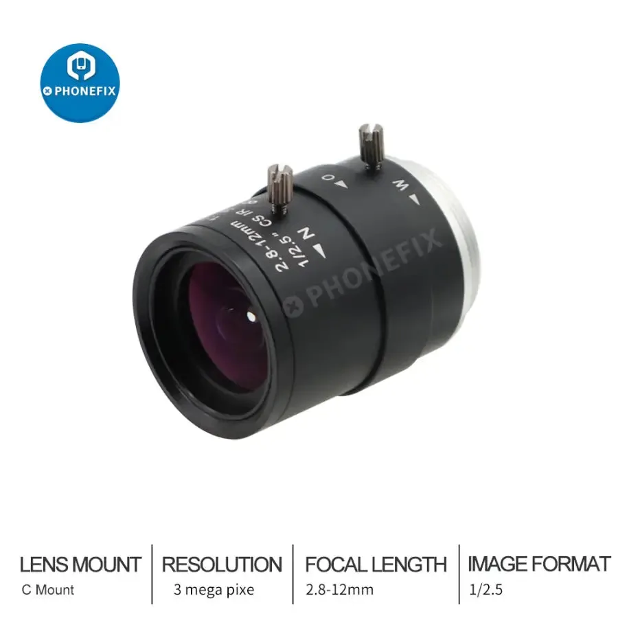 2.8-12mm CCTV Lens 1/2.5" F1.4 3MP Varifocal CS Mount Lens