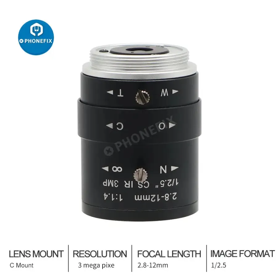 2.8-12mm CCTV Lens 1/2.5" F1.4 3MP Varifocal CS Mount Lens