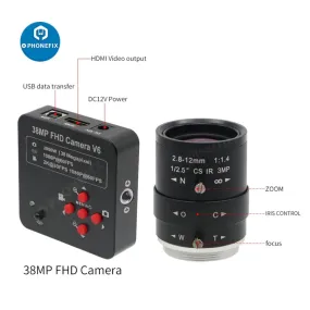 38MP HDMI 3800W Camera 2.8-12mm F1.4 Lens Industry Live Camera