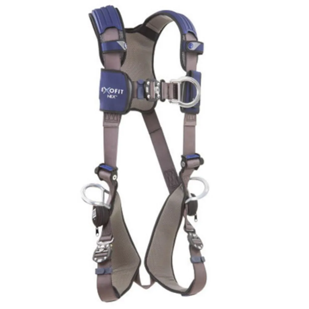 3M DBI-SALA Large ExoFit NEX Full Body/Vest Style Harness With Tech-Lite Aluminum Back, Front And Side D-Ring, Duo-Lok Quick Connect Leg And Chest Strap Buckle, Torso Adjuster, Back And Leg Comfort Padding And Loops For Body Belt