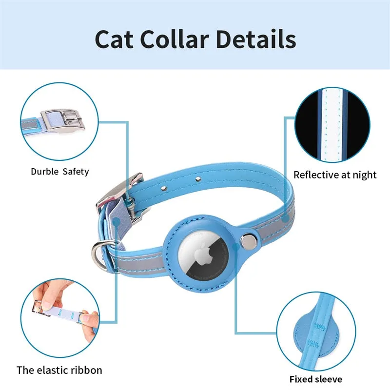 AirTag Cat Leather Collar