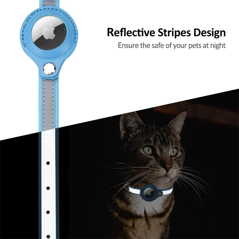 AirTag Cat Leather Collar