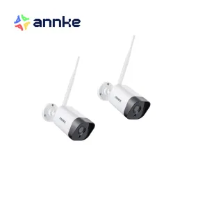 ANNKE 2PCS 3MP Home WiFi Surveillance Camera IP H.265 Audio Recording Weatherproof Night Vision IR Security Cameras