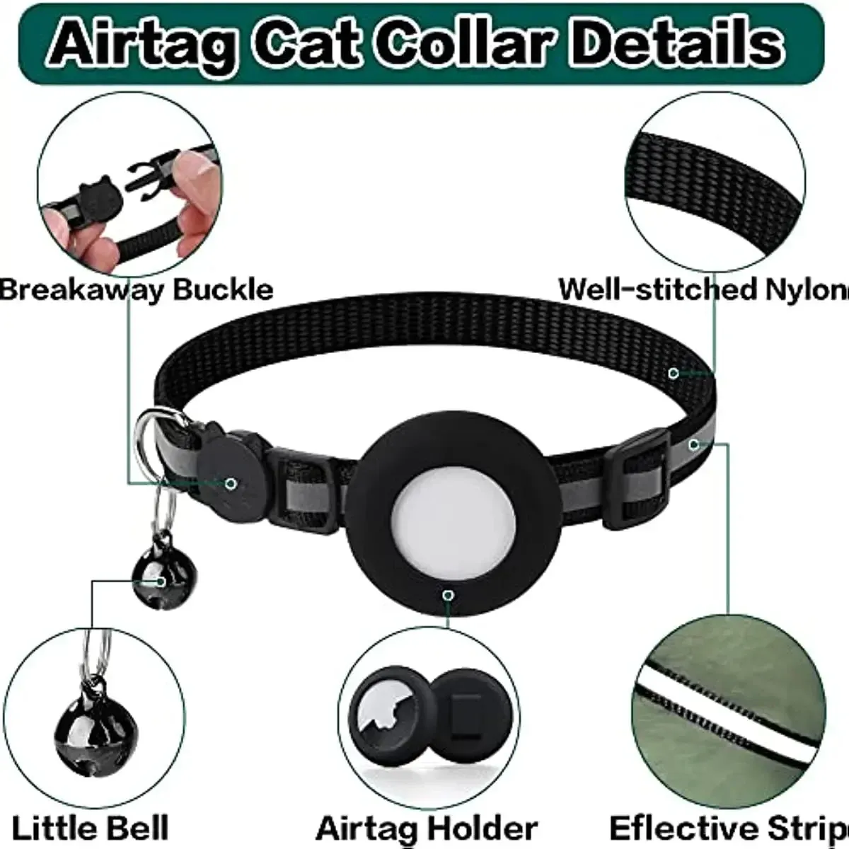 Breakaway Airtag Cat Collar: Ultimate Safety and Tracking for Your Feline Friend!