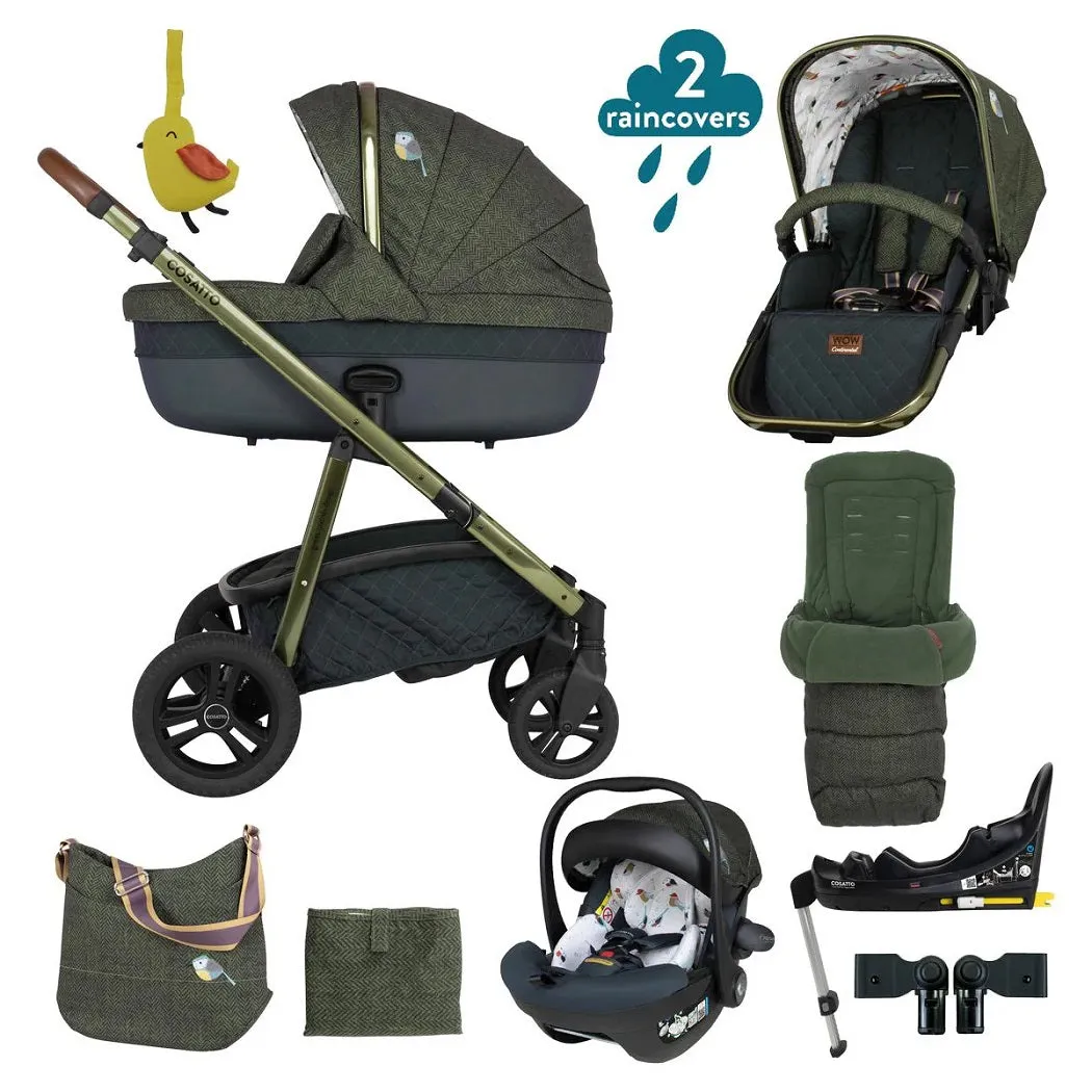 Cosatto Wow Continental Bureau Everything Bundle with 360° Rotating Car Seat & ISOFIX Base