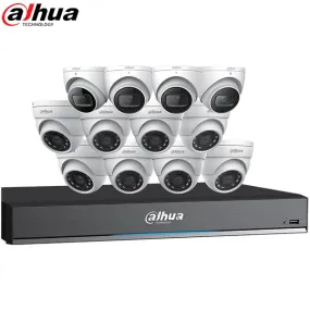 Dahua / HDCVI DVR Kit / 16 Channels / 4K Penta-brid DVR / 8 x 5MP,   4 x 8MP / 2.8mm lens / Mini Eyeball Cameras / DH-C7168E124