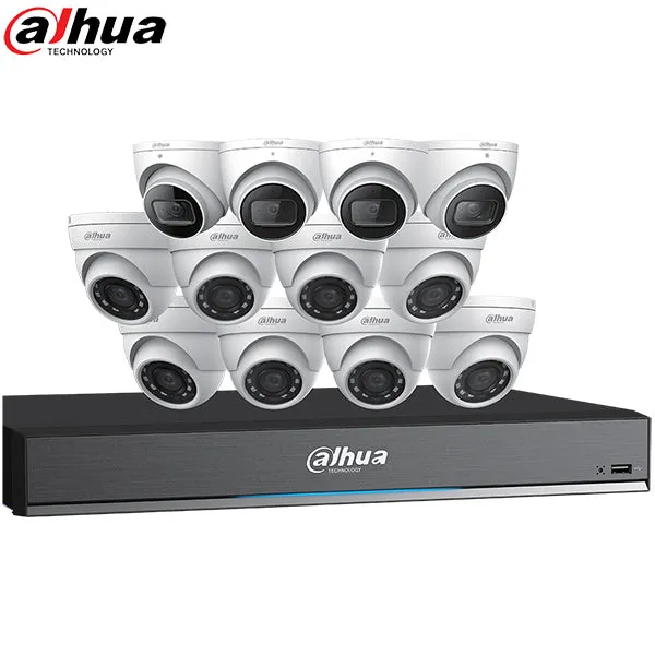 Dahua / HDCVI DVR Kit / 16 Channels / 4K Penta-brid DVR / 8 x 5MP,   4 x 8MP / 2.8mm lens / Mini Eyeball Cameras / DH-C7168E124