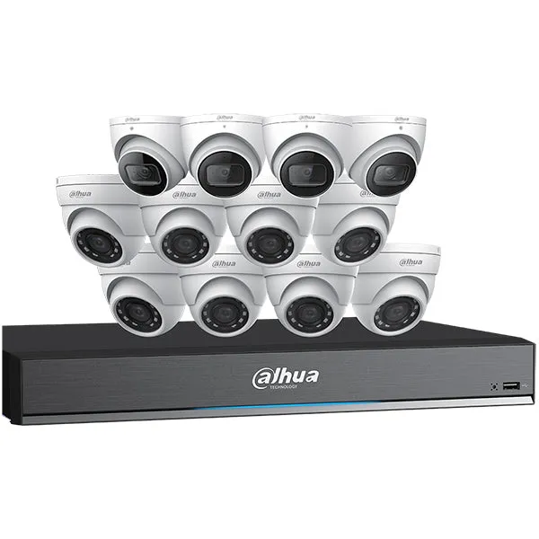 Dahua / HDCVI DVR Kit / 16 Channels / 4K Penta-brid DVR / 8 x 5MP,   4 x 8MP / 2.8mm lens / Mini Eyeball Cameras / DH-C7168E124