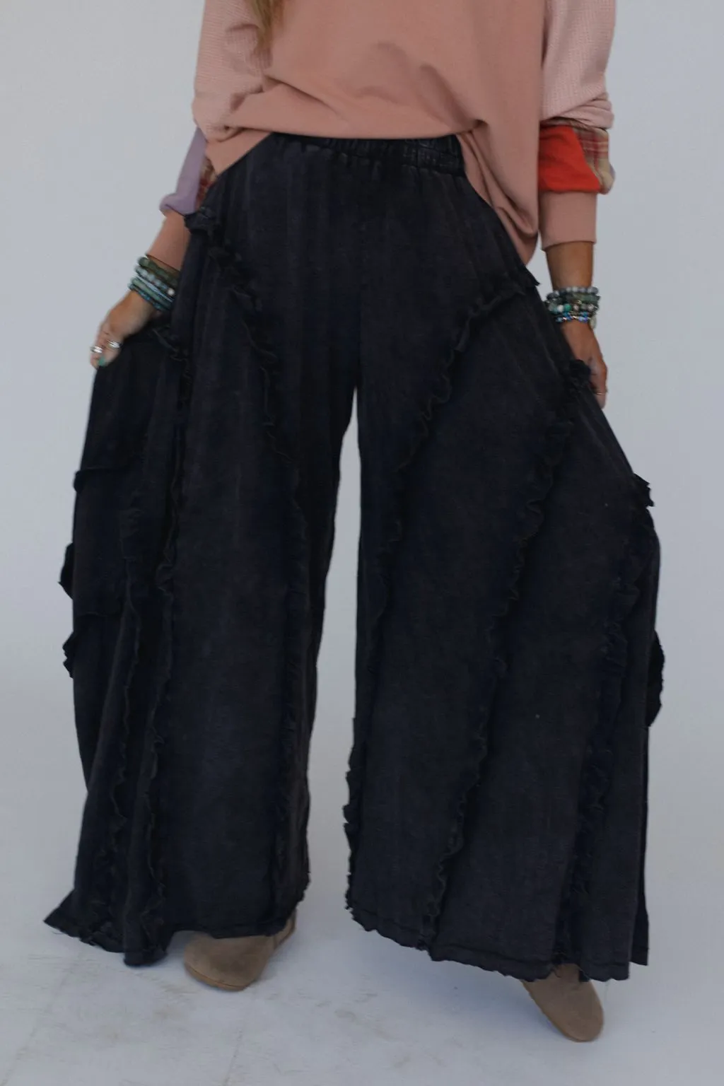 Dream Flow Wide Leg Pants - Black