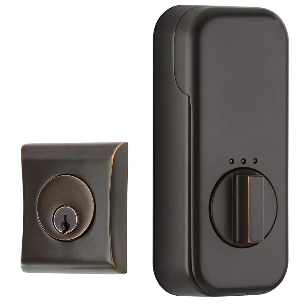 Emtek Neos Single Cylinder Deadbolt with EMPowered Motorized Smart Lock Upgrade