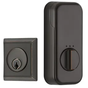 Emtek Rectangular Single Cylinder Deadbolt with EMPowered Motorized Smart Lock Upgrade