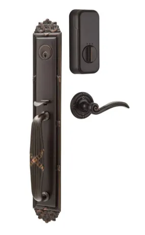 Emtek Single Cylinder Imperial Handleset EMPowered Motorized Smart Lock Upgrade With Breslin Lever