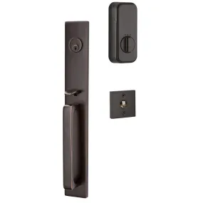 Emtek Single Cylinder Lausanne Handleset EMPowered Motorized Smart Lock Upgrade With Merrimack Lever