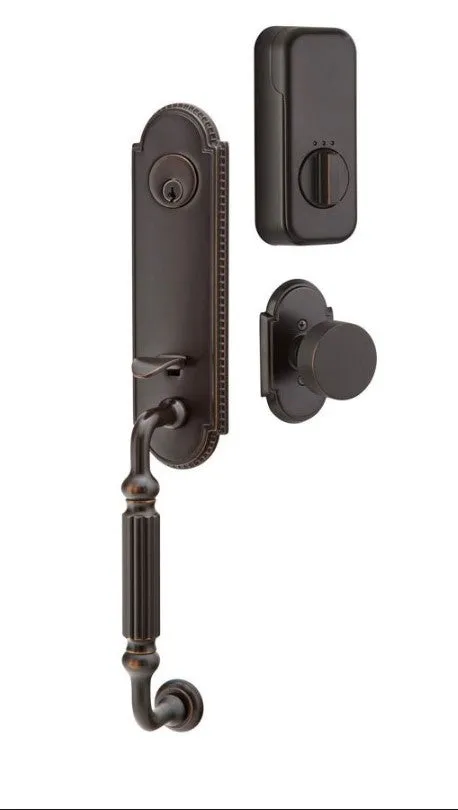 Emtek Single Cylinder Orleans Handleset EMPowered Motorized Smart Lock Upgrade With Arts & Crafts Lever