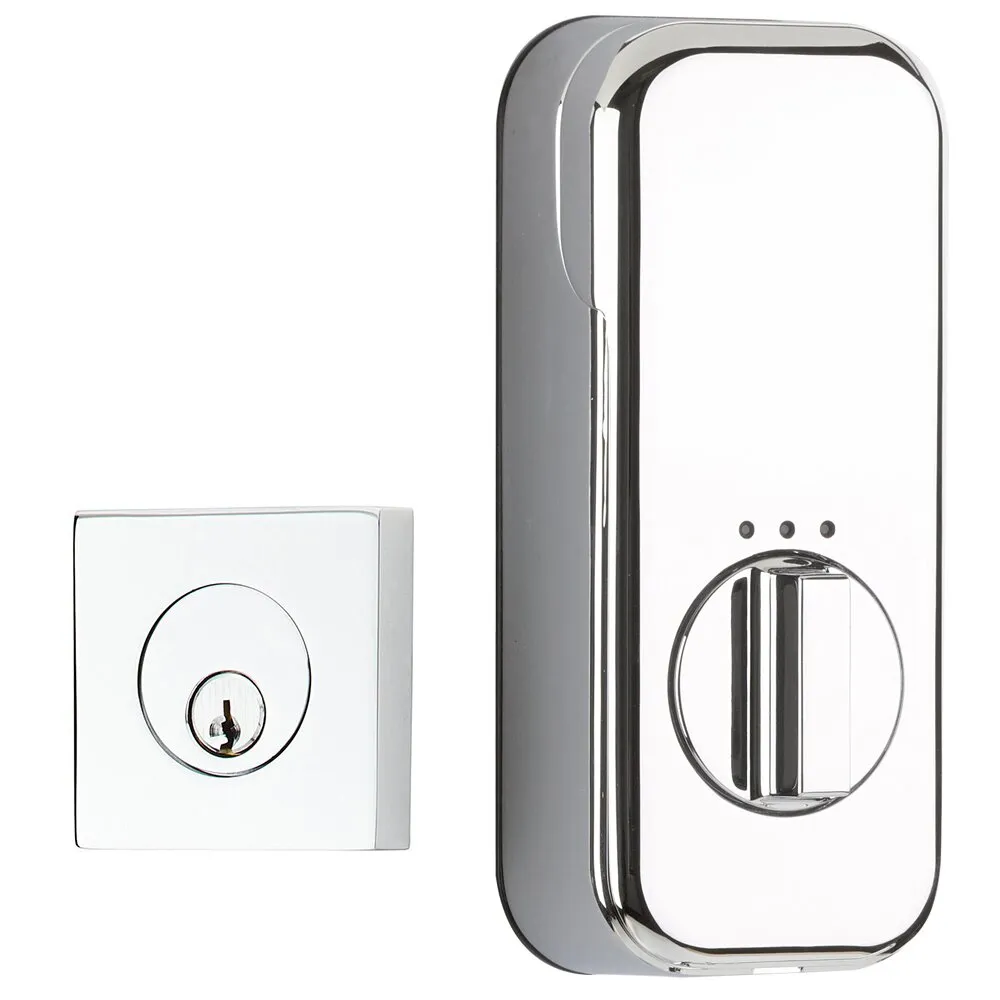 Emtek Square Single Cylinder Deadbolt with EMPowered Motorized Smart Lock Upgrade