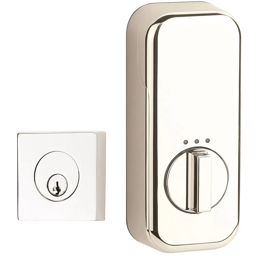 Emtek Square Single Cylinder Deadbolt with EMPowered Motorized Smart Lock Upgrade