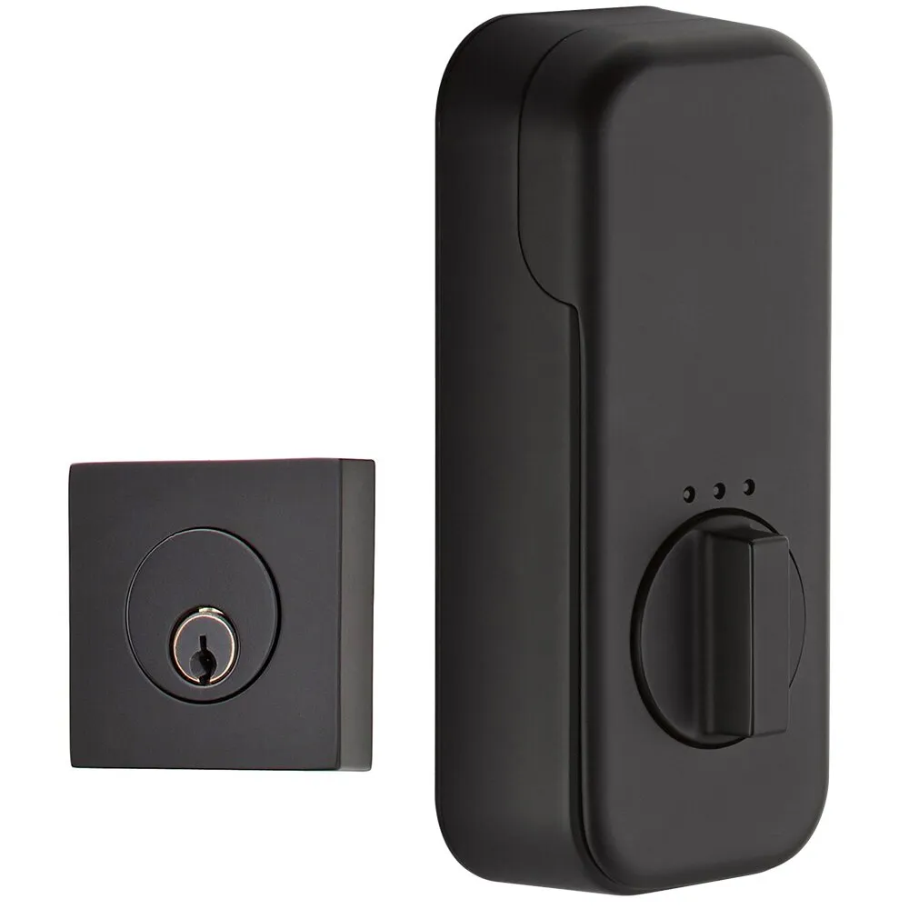 Emtek Square Single Cylinder Deadbolt with EMPowered Motorized Smart Lock Upgrade