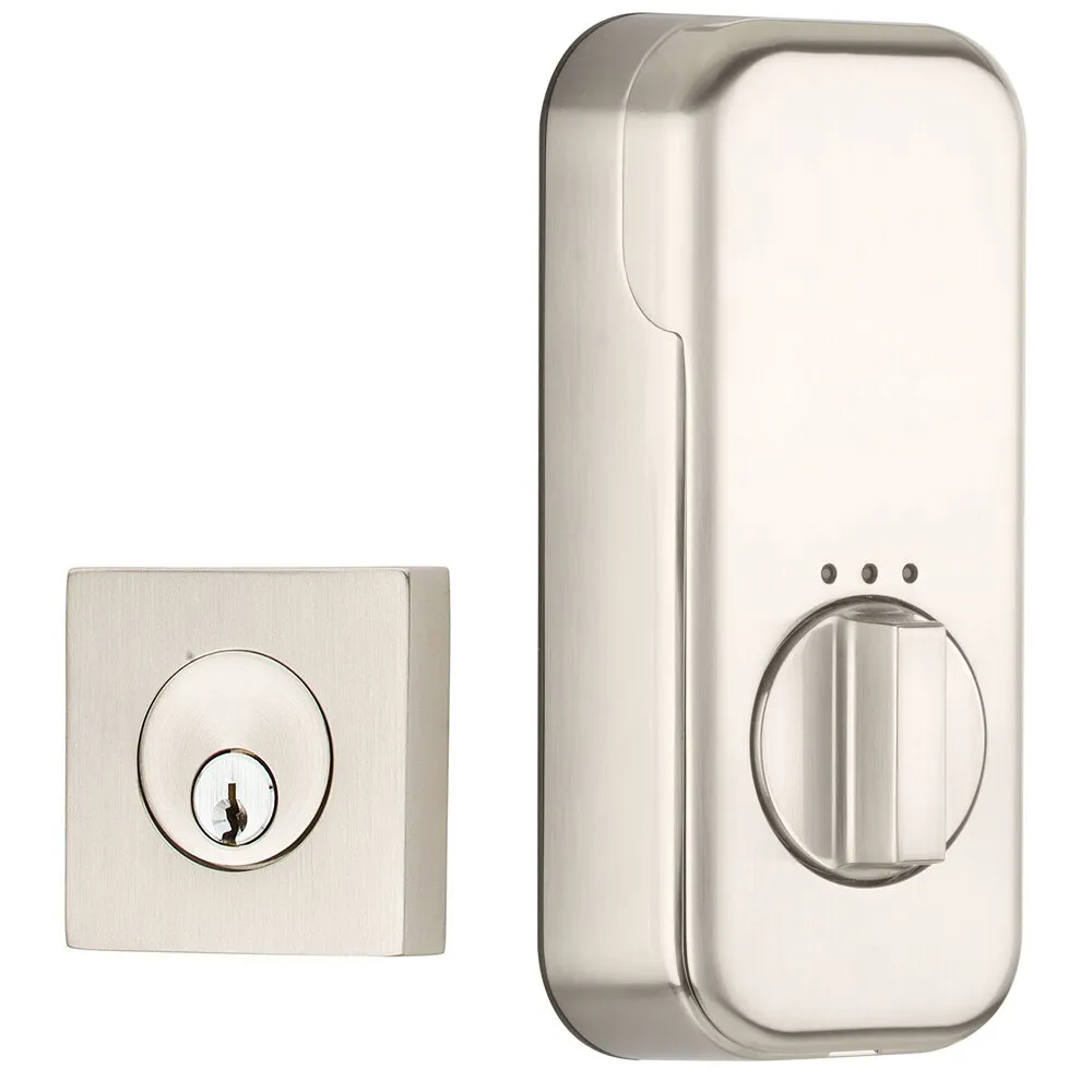 Emtek Square Single Cylinder Deadbolt with EMPowered Motorized Smart Lock Upgrade