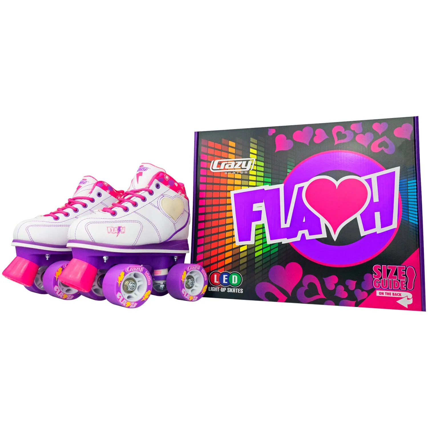 FLASH White - Light Up Roller Skates