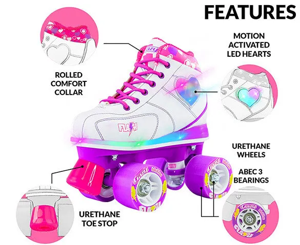 FLASH White - Light Up Roller Skates