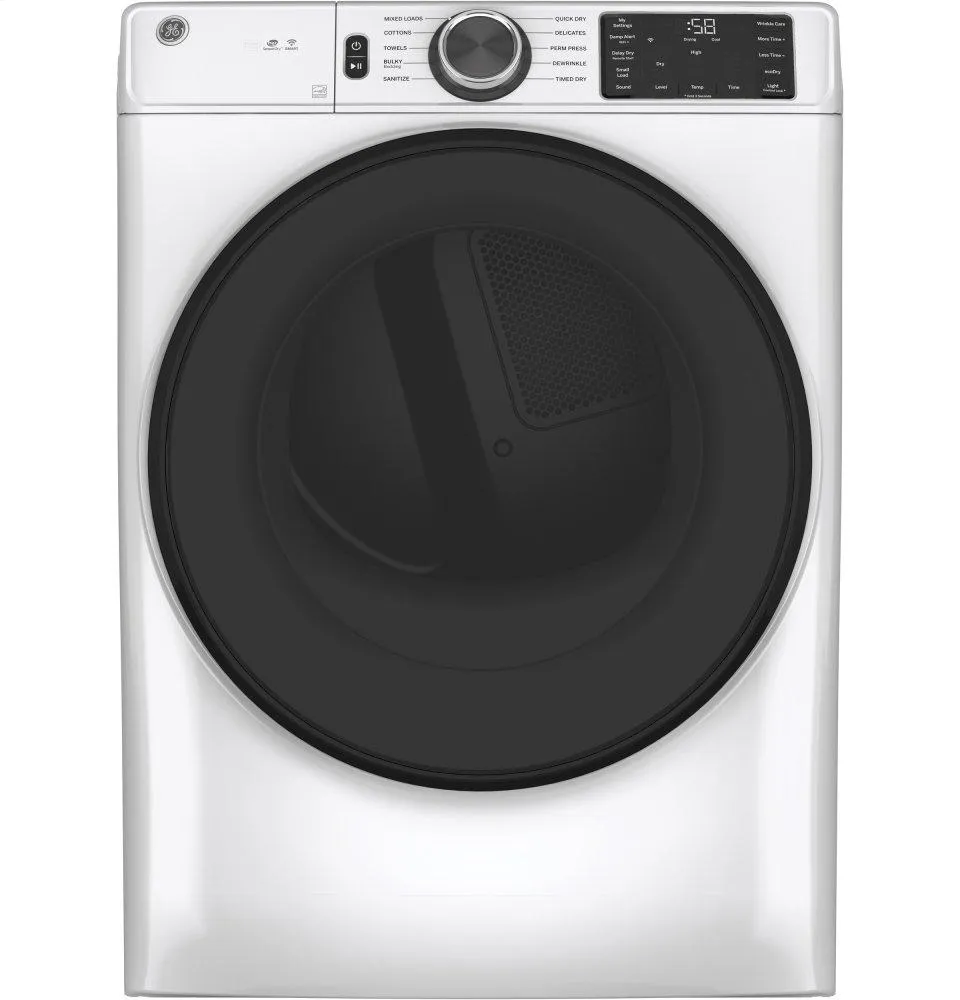 GFV55ESSNWW GE® Long Vent 7.8 cu. ft. Capacity Smart Electric Dryer with Sanitize Cycle