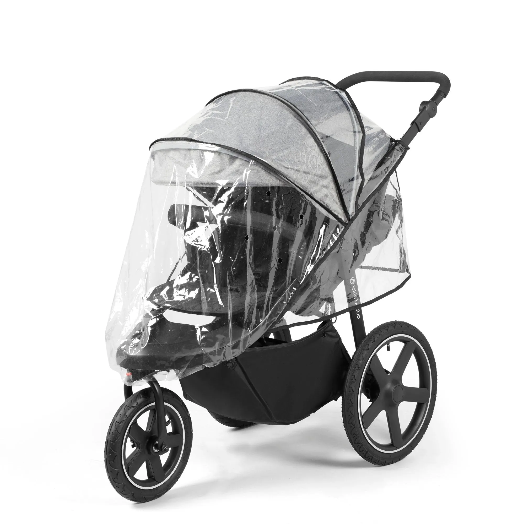 Ickle bubba Venus Max Jogger Travel System with i-Size Car Seat & ISOFIX Base - Space Grey on Black