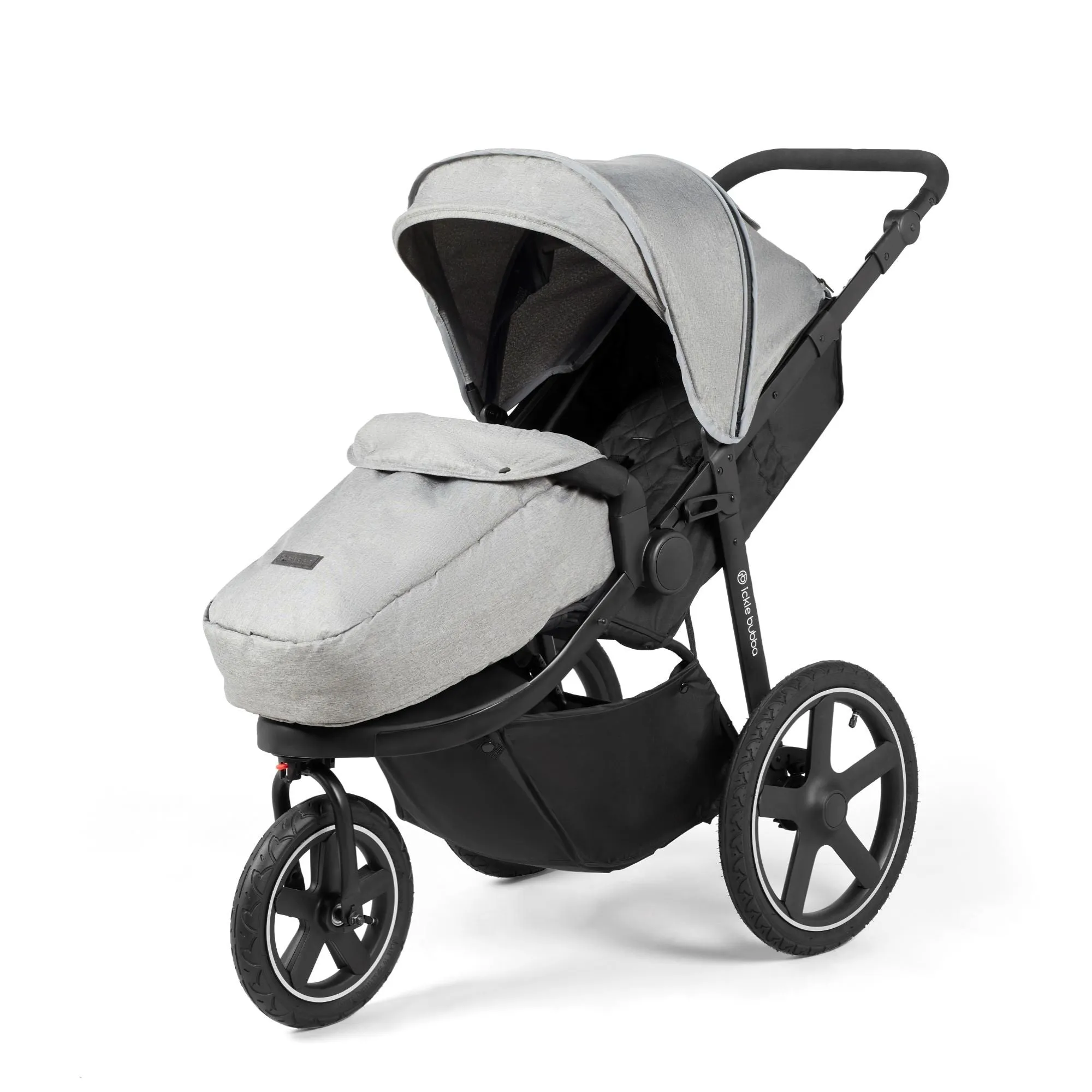 Ickle bubba Venus Max Jogger Travel System with i-Size Car Seat & ISOFIX Base - Space Grey on Black