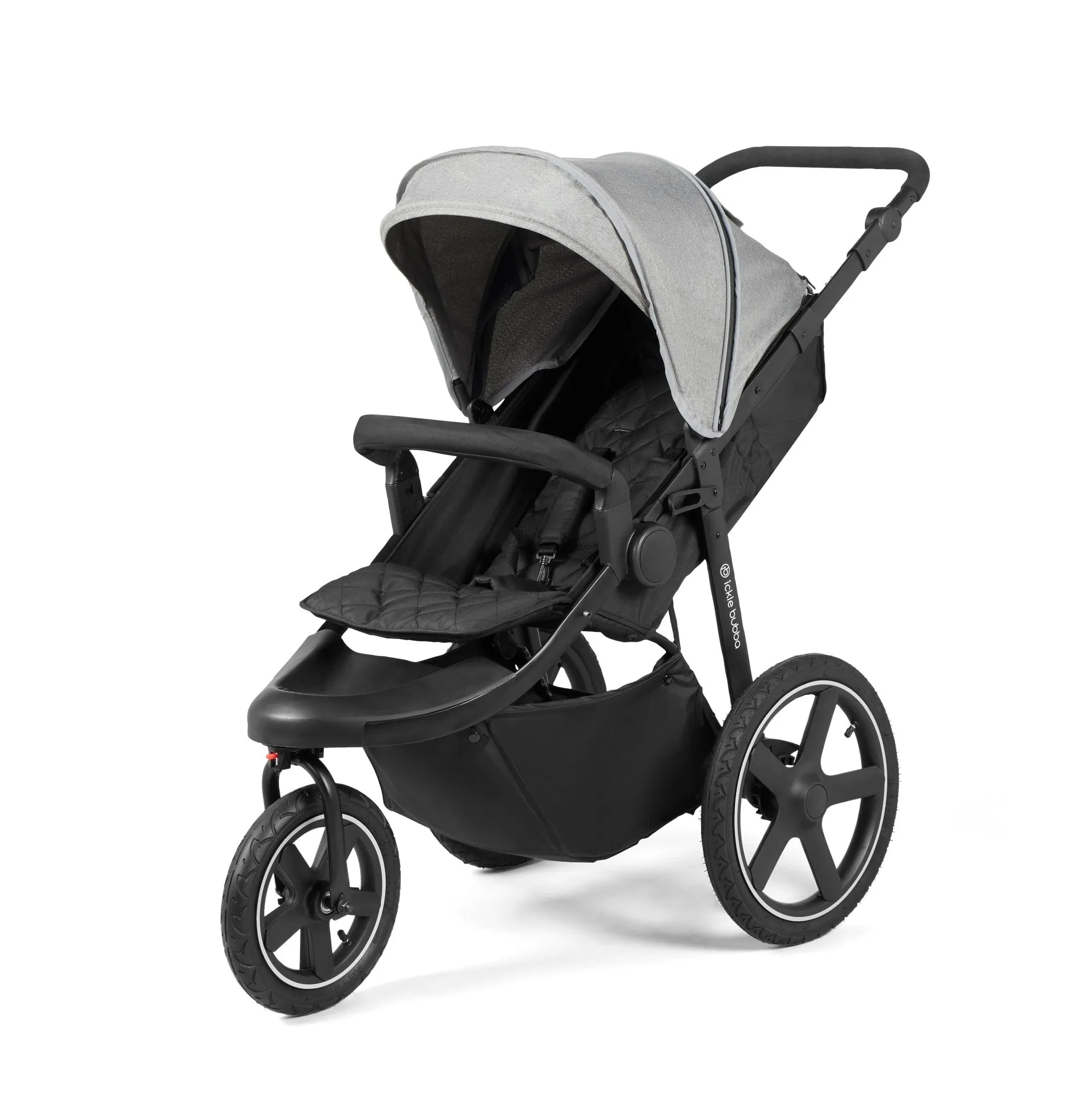 Ickle bubba Venus Max Jogger Travel System with i-Size Car Seat & ISOFIX Base - Space Grey on Black