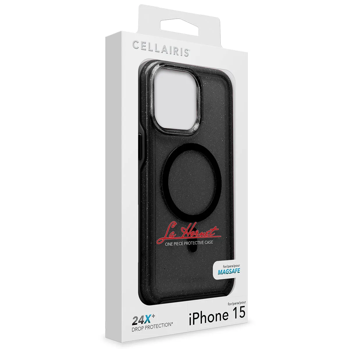 La Hornet - iPhone 15/ 14 Black Glitter w/ MagSafe Case