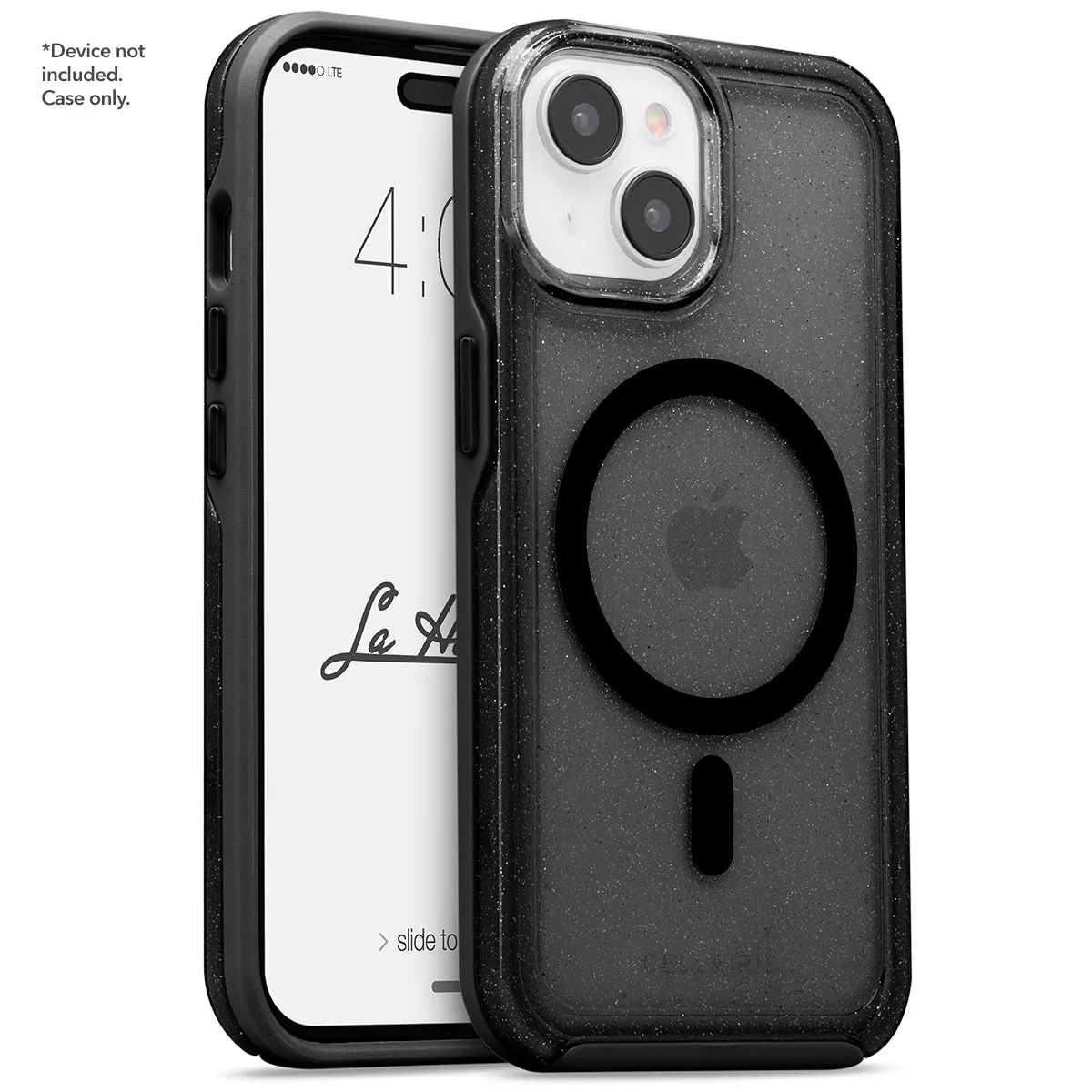 La Hornet - iPhone 15/ 14 Black Glitter w/ MagSafe Case