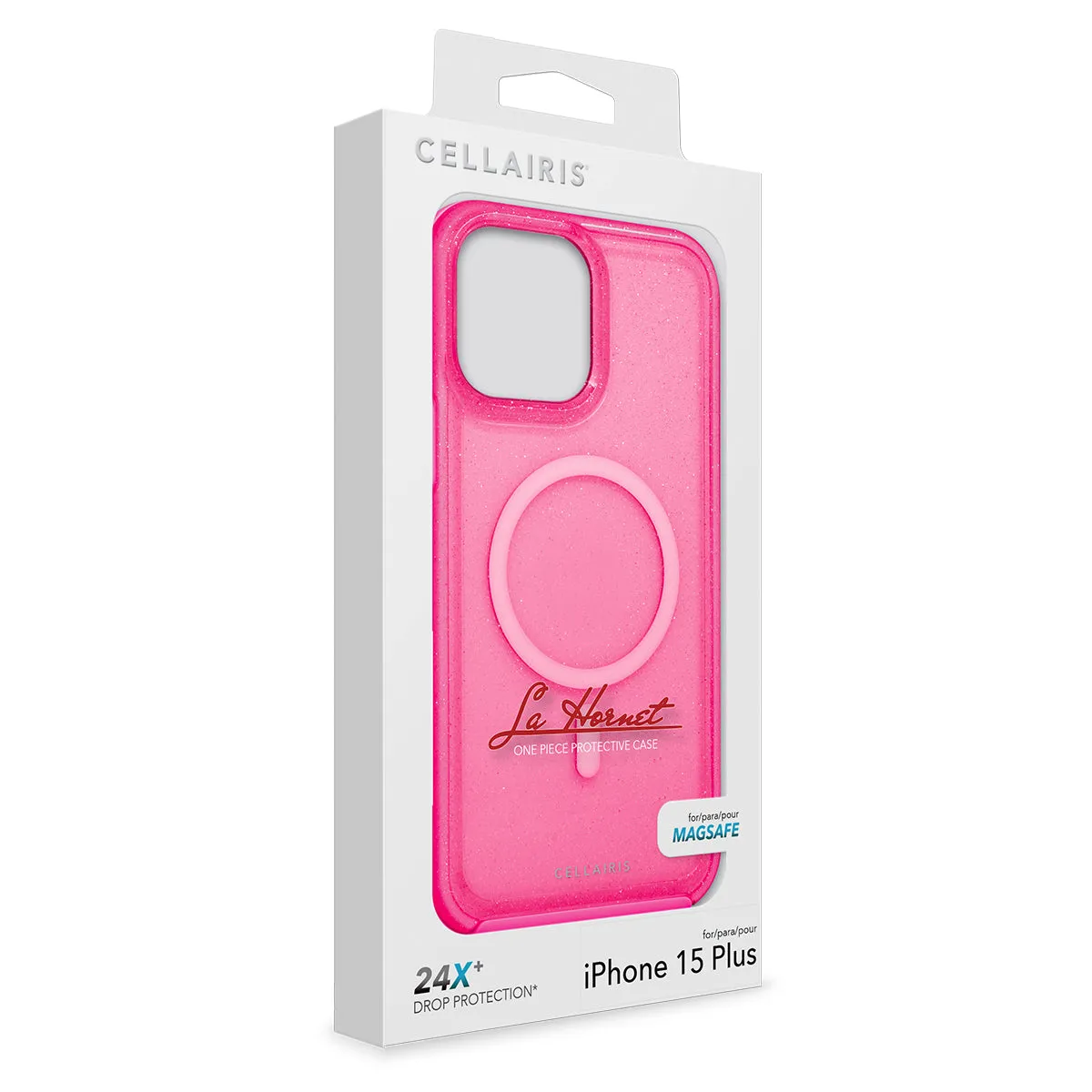 La Hornet - iPhone 15 Plus / iPhone 14 Plus Hot Pink Glitter w/ MagSafe Case