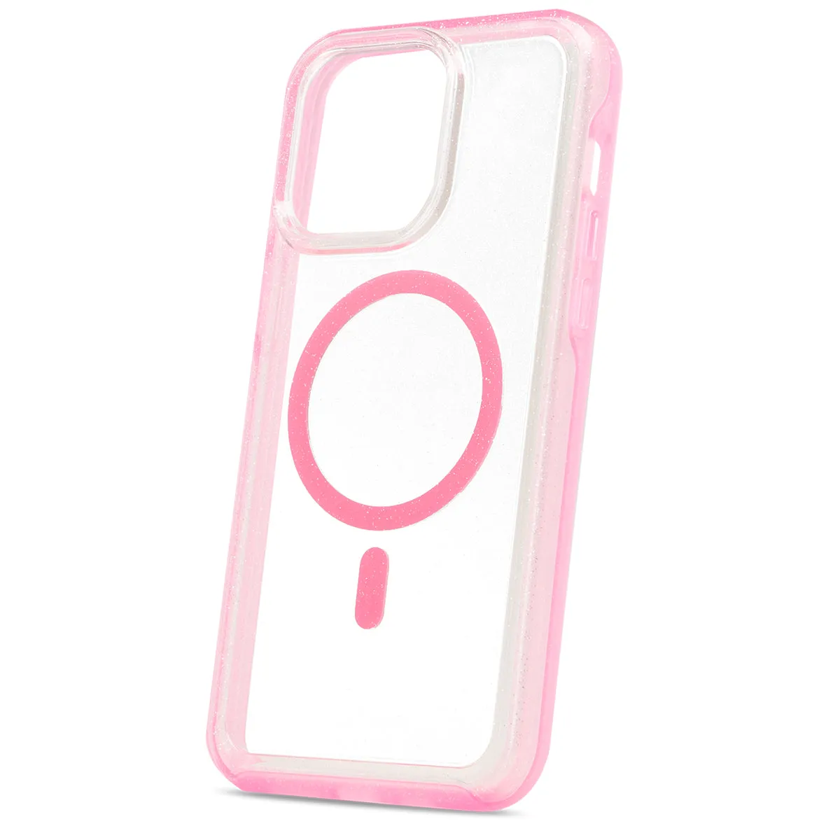 La Hornet - iPhone 15 Pro Max Clear Hot Pink Glitter w/ MagSafe Case