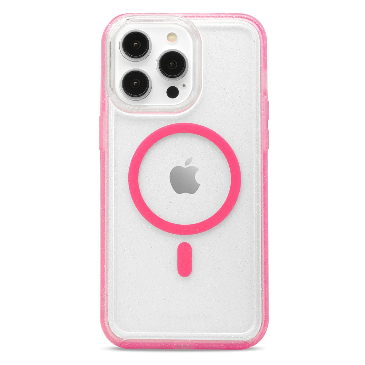 La Hornet - iPhone 15 Pro Max Clear Hot Pink Glitter w/ MagSafe Case