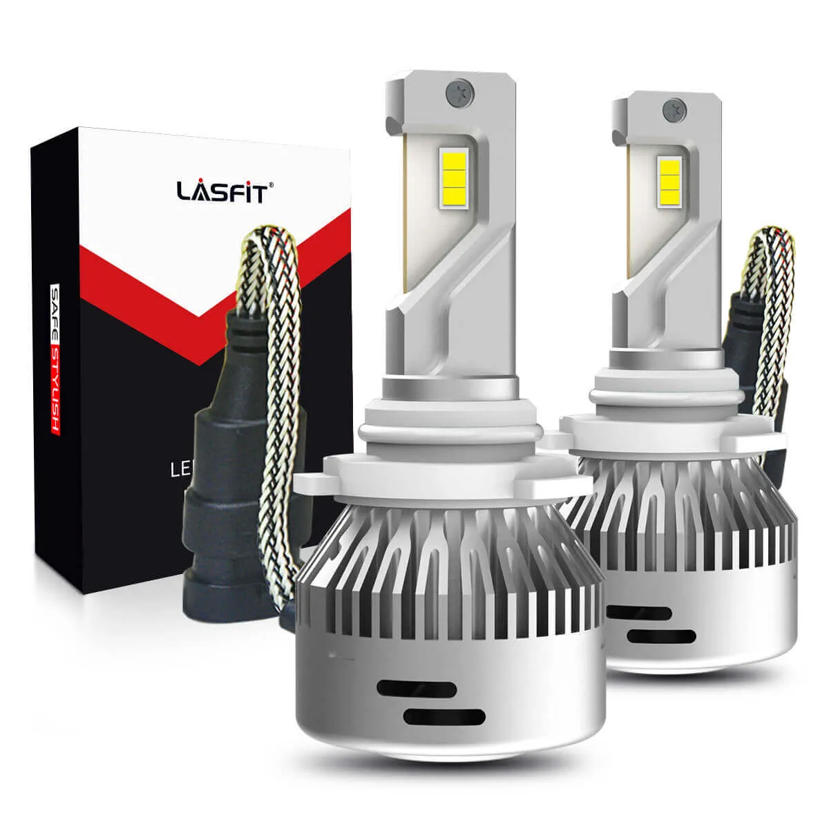 Lasfit LA Plus Series 9005 HB3 LED bulbs 60W 6000LM 6000K Amplified Flux Beam | 2 Bulbs