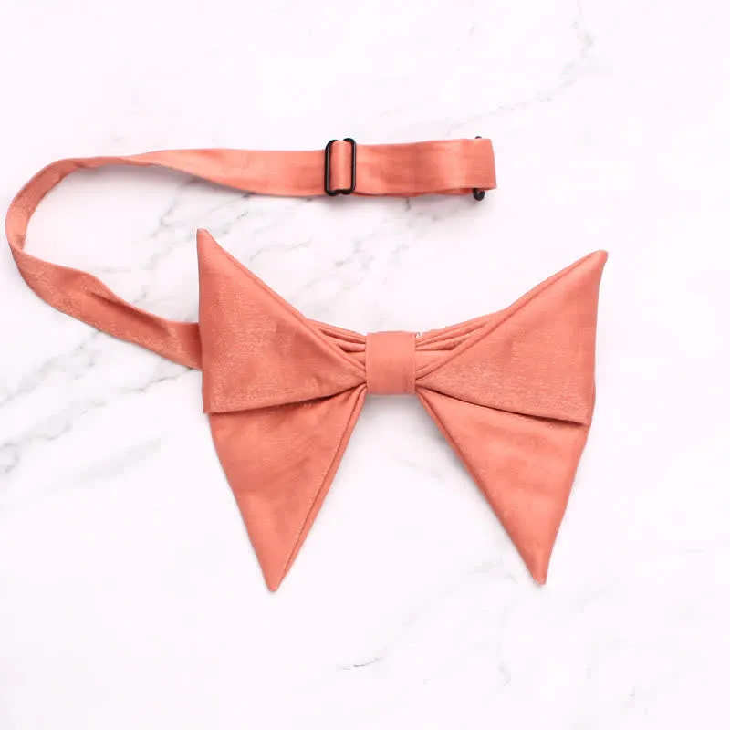 Men's Glossing Folded Design Oversized Pointed Bow Tie