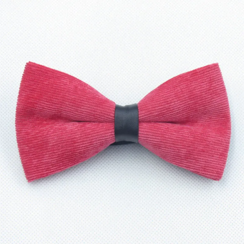 Men's Solid Candy Color Corduroy Bow Tie