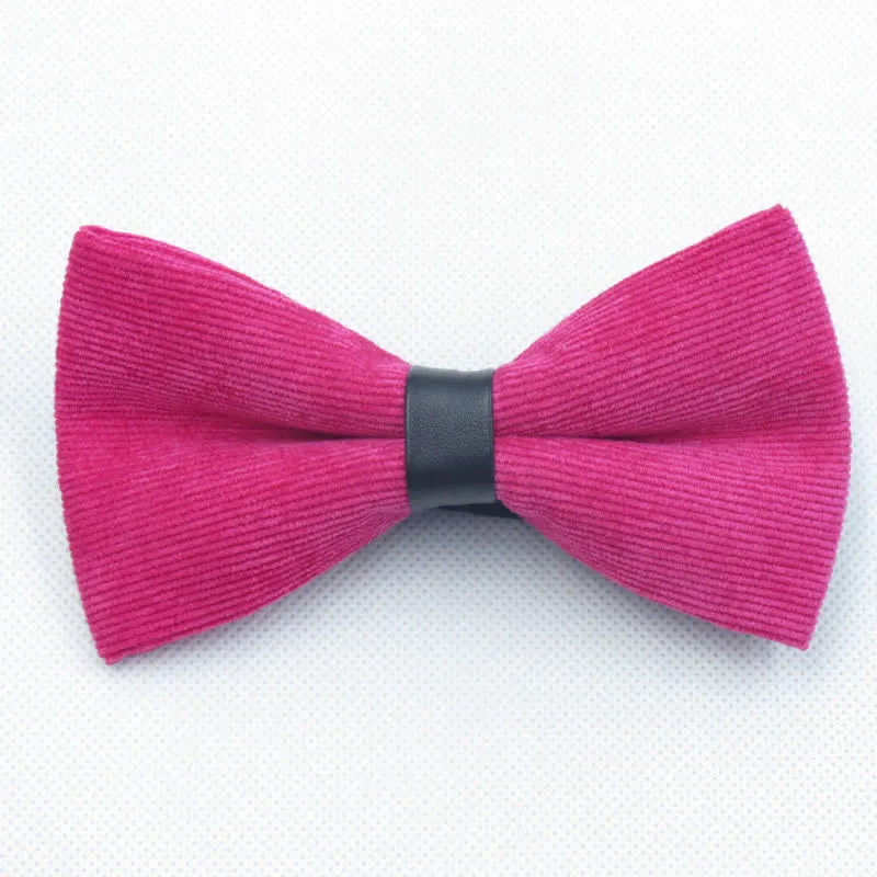 Men's Solid Candy Color Corduroy Bow Tie