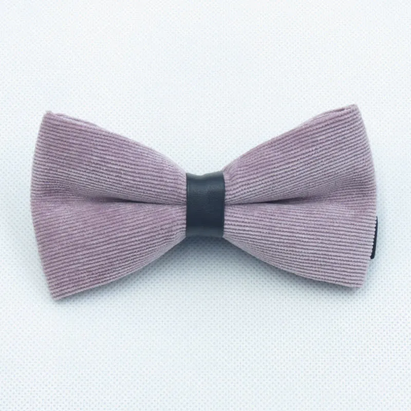 Men's Solid Candy Color Corduroy Bow Tie