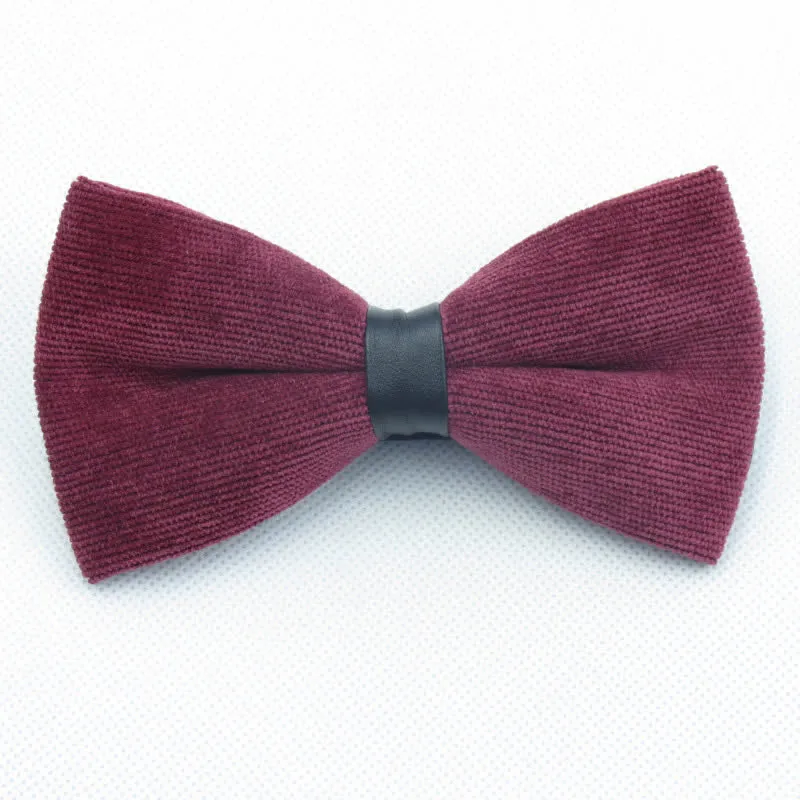 Men's Solid Candy Color Corduroy Bow Tie