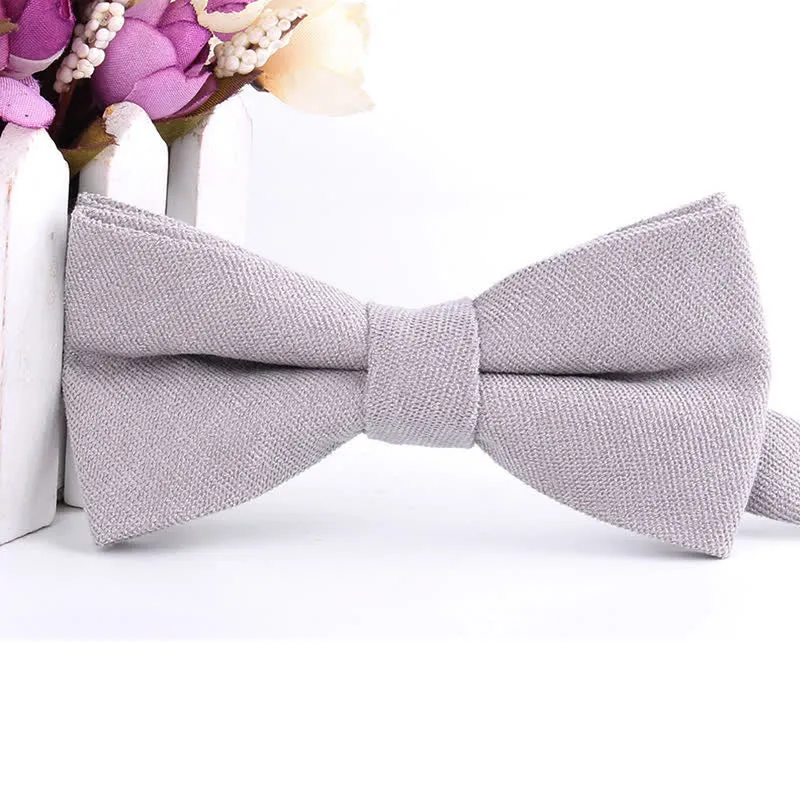 Men's Suede Solid Candy Color Formal Bow Tie