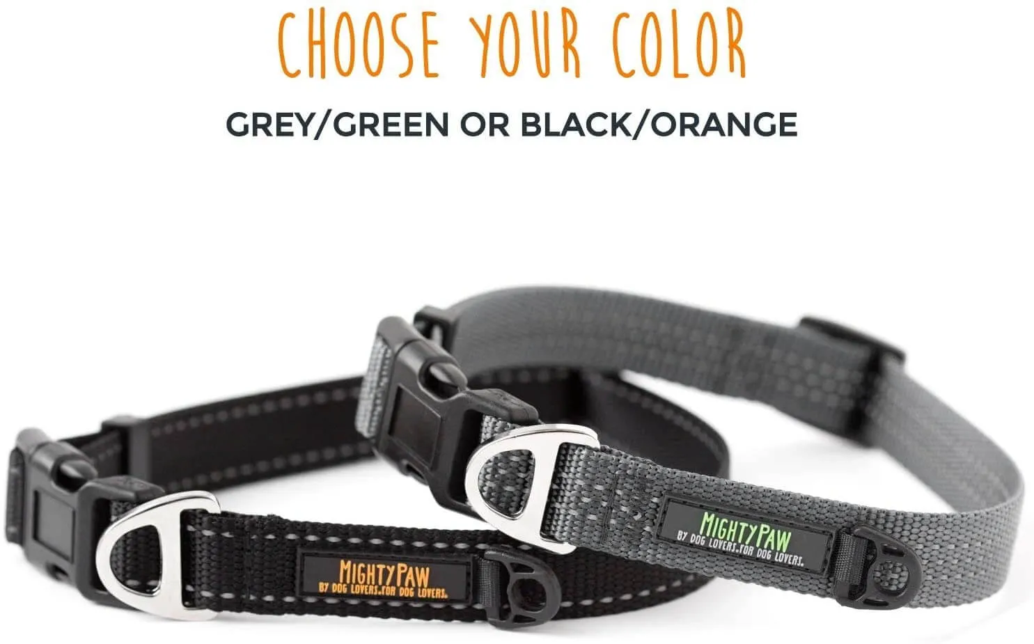 Mighty Paw Reflective Nylon Dog Collar for Safety