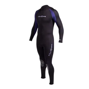 Open Box NeoSport 3/2mm Men’s Neoprene Backzip Jumpsuits-Black/Blue-3X-Large