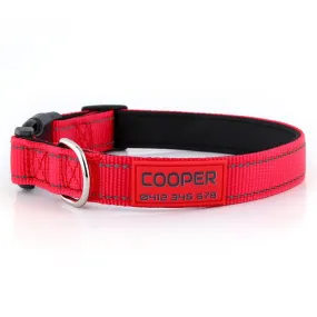 Personalised Printed ID Reflective Deluxe Padded Dog Collar