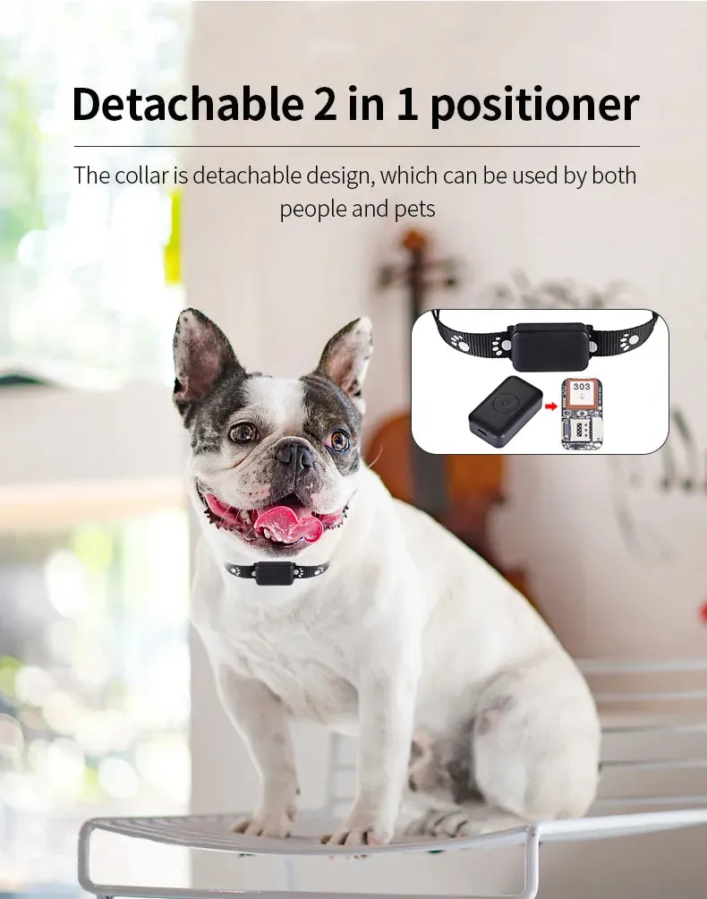 PetAffairs Pet GPS Tracker Waterproof Real-Time Locator for Cats and Dogs