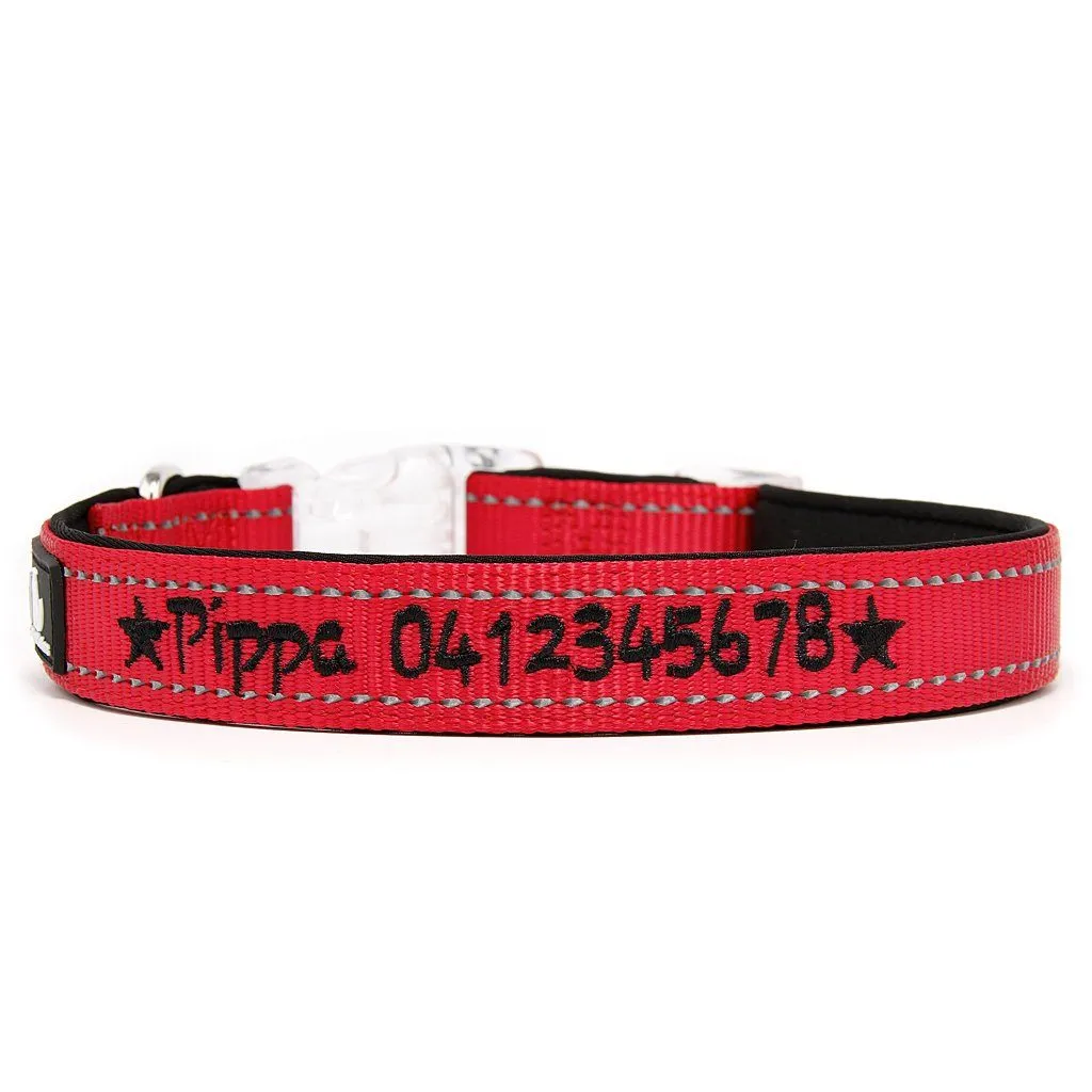 Reflective & Padded - Personalised Dog Collar NEW