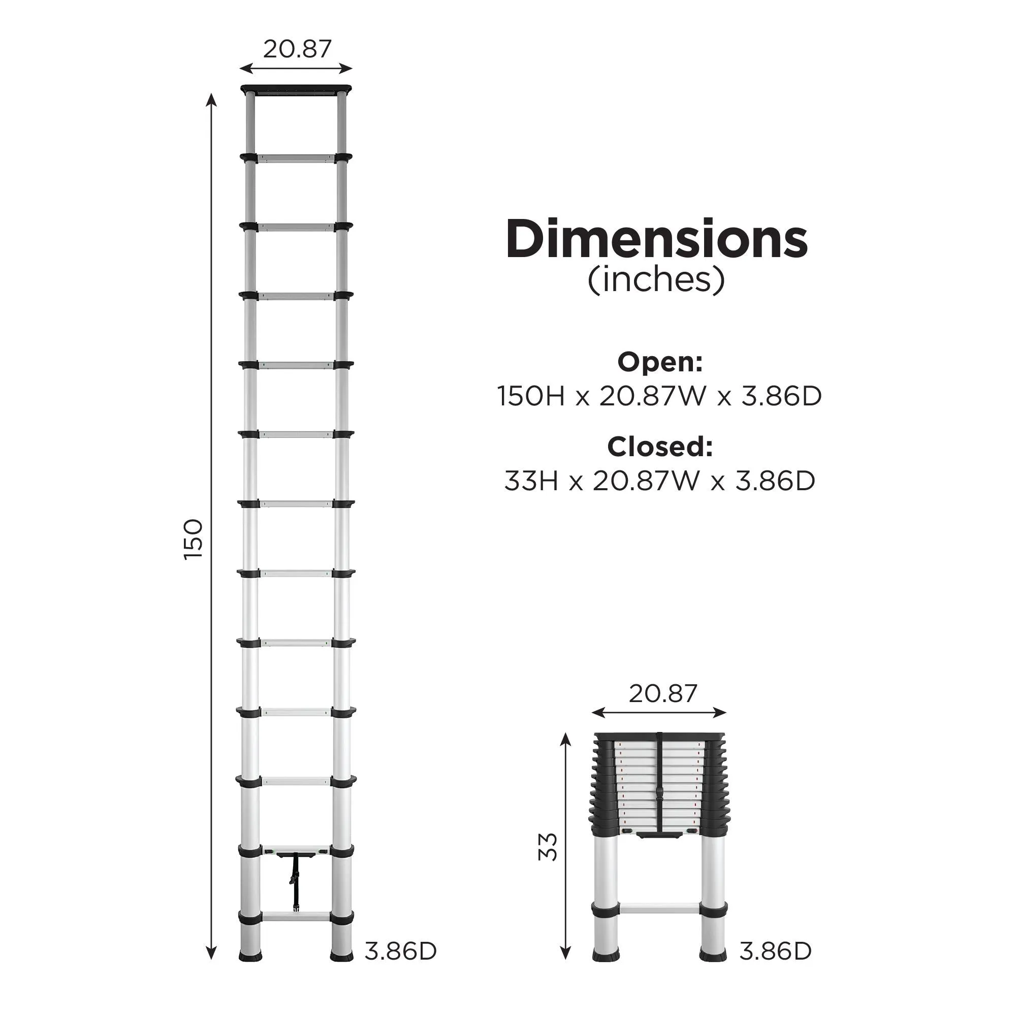 SmartClose 12 Ft. Telescopic Ladder