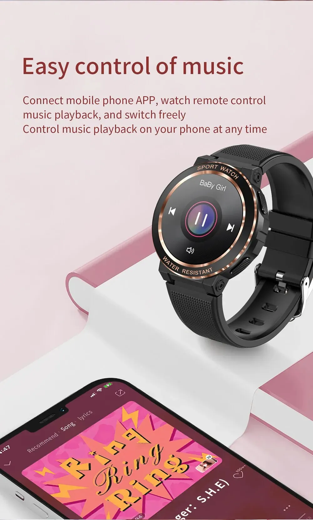 Sport Smart Watch Women Bluetooth Call Smartwatch IP68 Waterproof Fitness Tracker Heart Rate for Xiaomi IOS Android