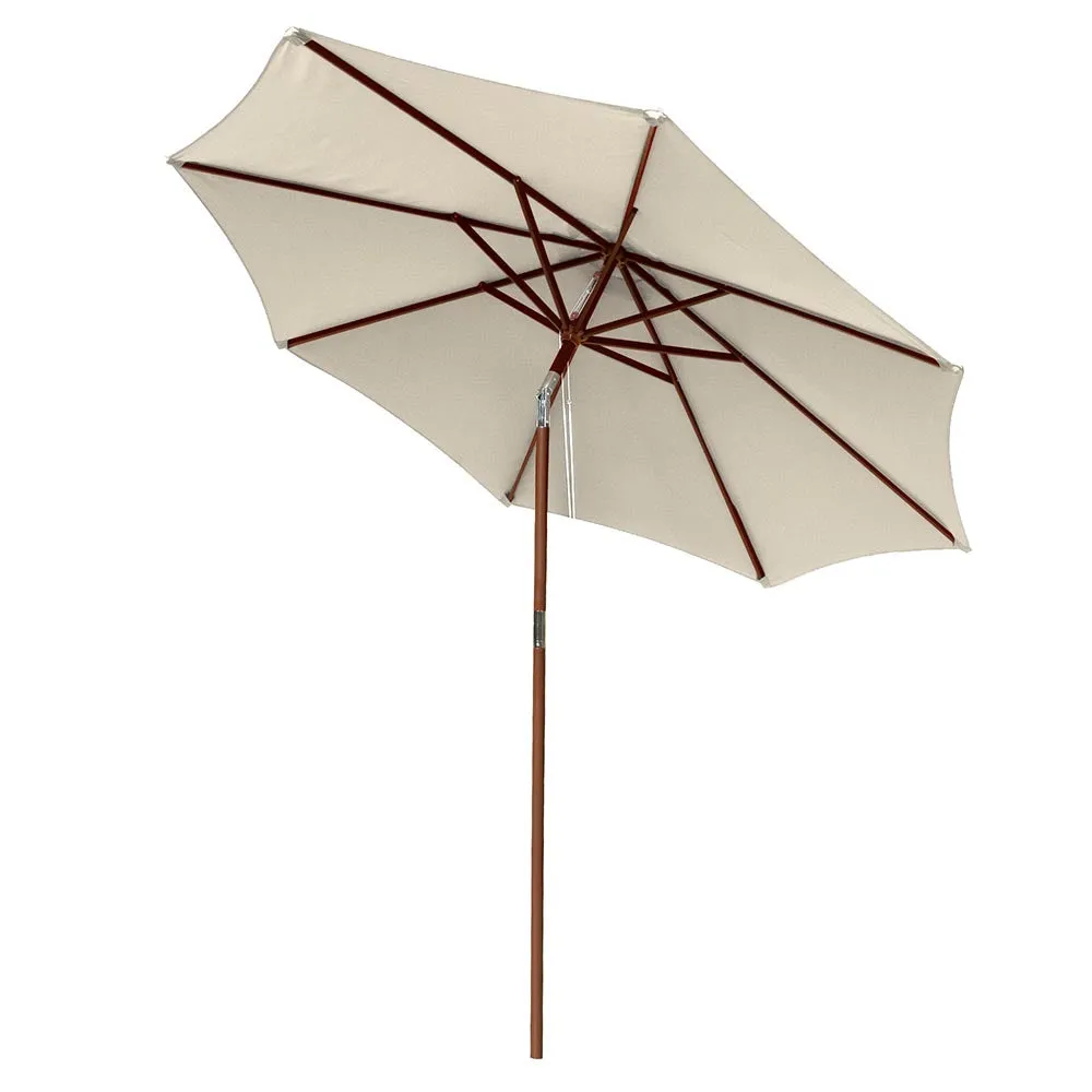 TheLAShop 9 Ft 8-Rib Wooden Patio Umbrella Tilt Color Options