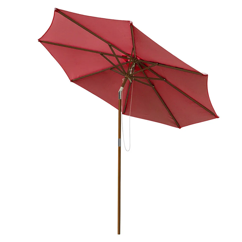 TheLAShop 9 Ft 8-Rib Wooden Patio Umbrella Tilt Color Options